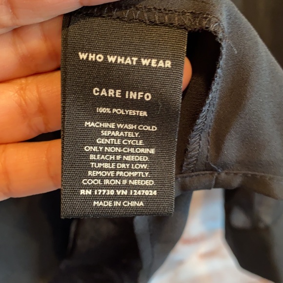 NWT Who What Wear Black blouse long sleeve ruffles - Picture 4 of 7